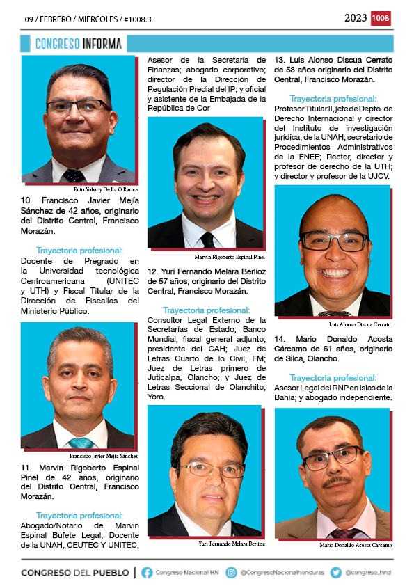 Conoce a los 45 nominados a magistrados y magistradas de la CSJ